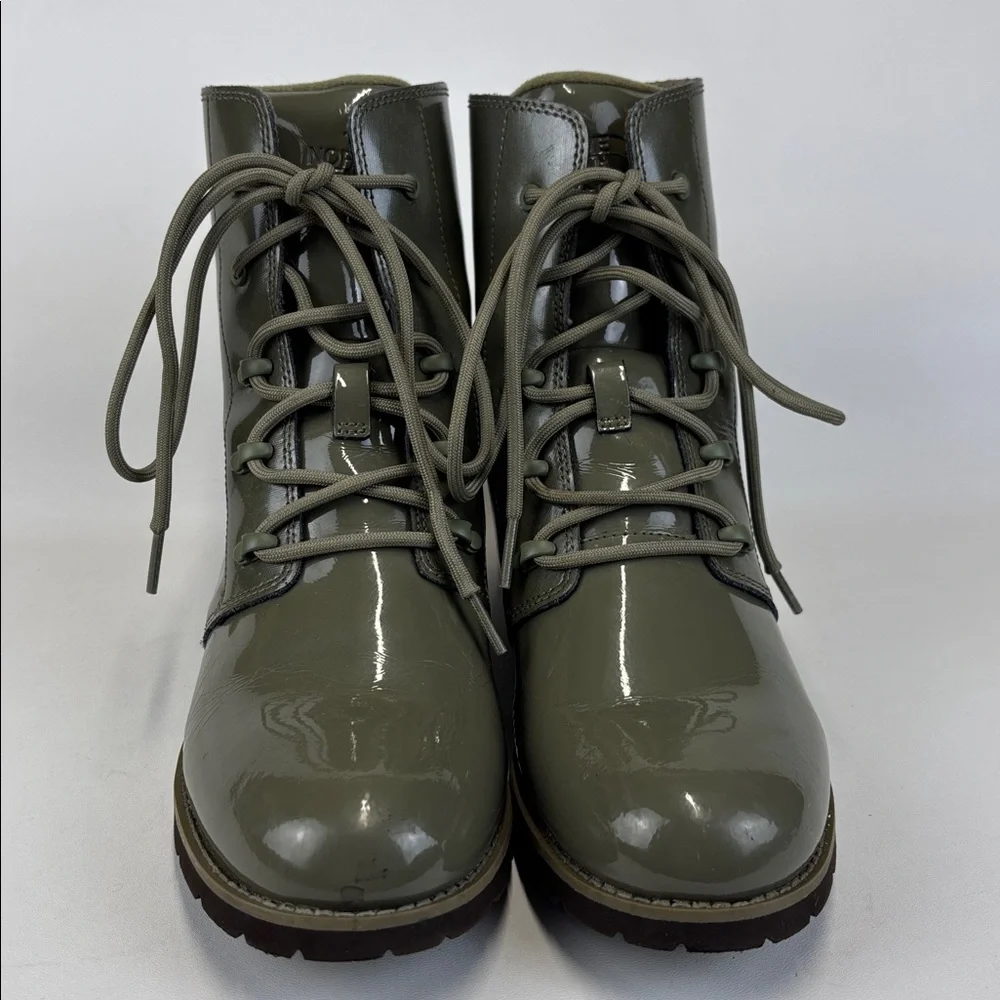 THE NORTH FACE Ballard Patent Leather Women's Green Waterproof Boots Size 7